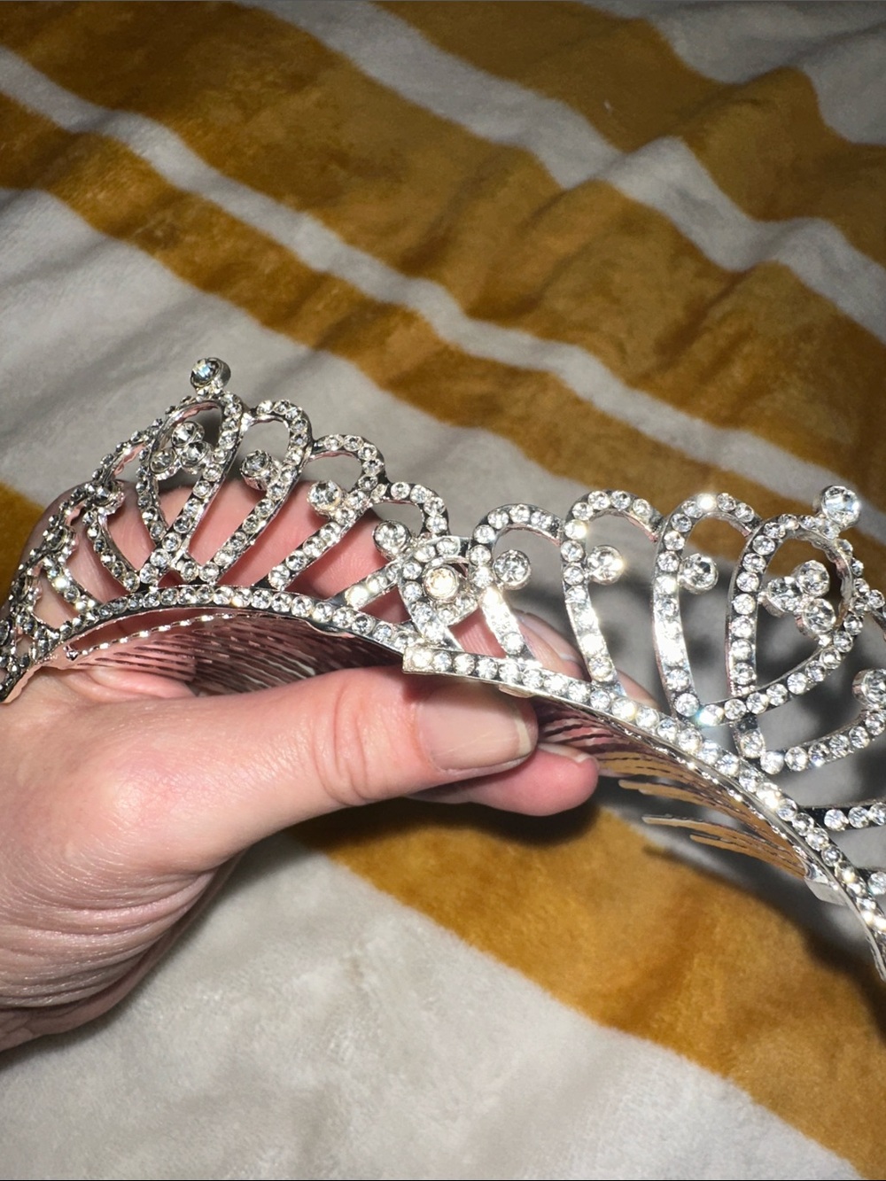 Silver Rhinestone Mini Tiara Hair Comb - Sparkling Hair Accessory
